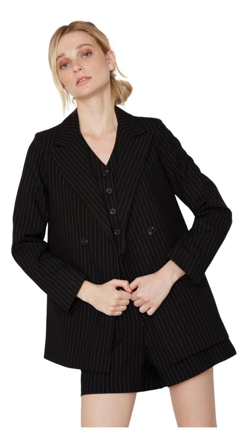 Blazer Owen Rayas Negro Jacinta Tienda-4