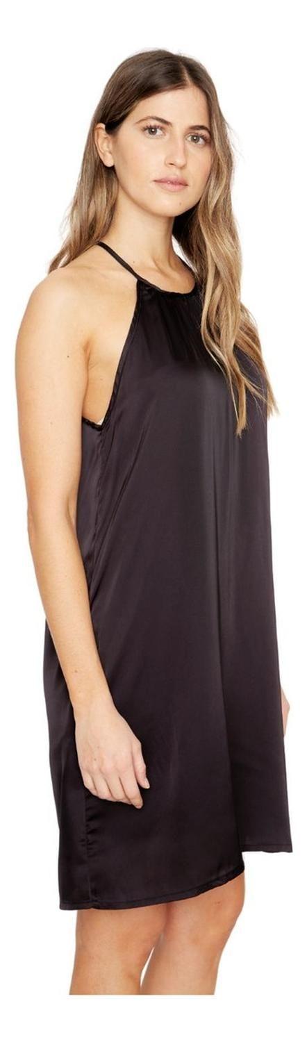 Vestido Rena Satin Negro Jacinta Tienda-1