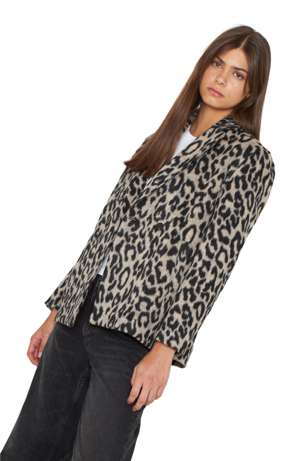 Abrigo Gala animal print gris Jacinta Tienda-2