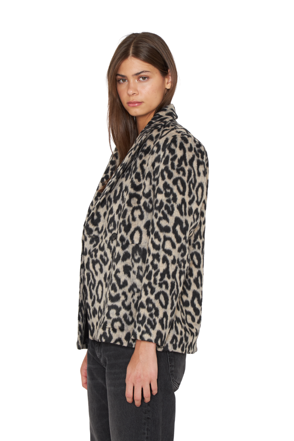 Abrigo Gala animal print gris Jacinta Tienda-3