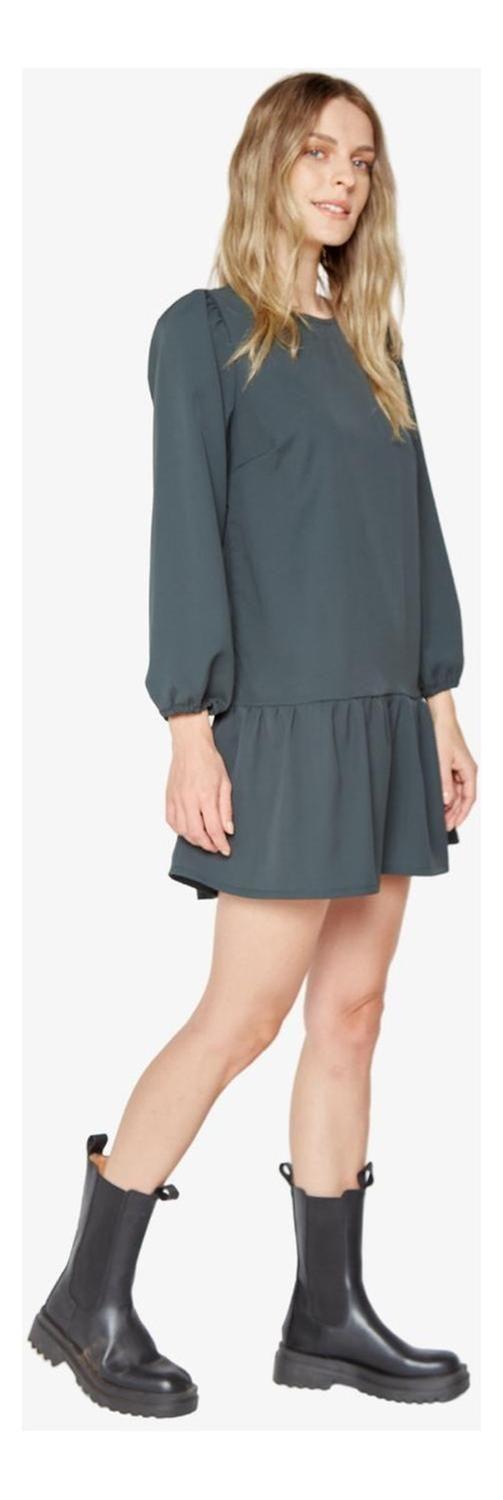 Vestido Sofía Manga Larga Petróleo Jacinta Tienda-2