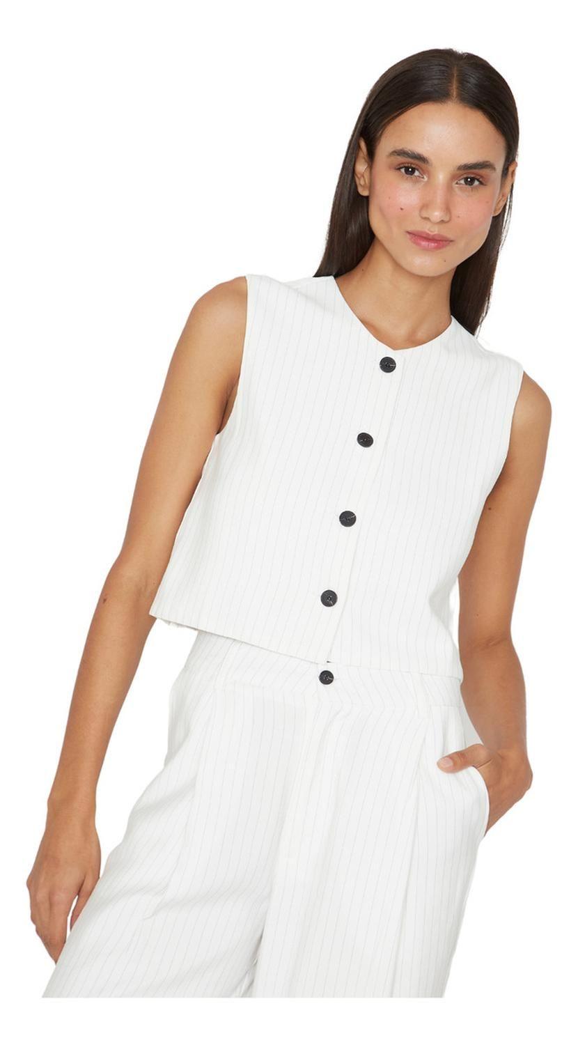 Vest Oxford Rayas Blanco Jacinta Tienda-1