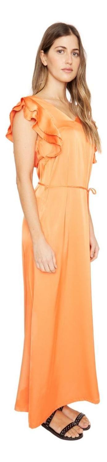 Vestido Zuzu Satin Naranjo Jacinta Tienda-2