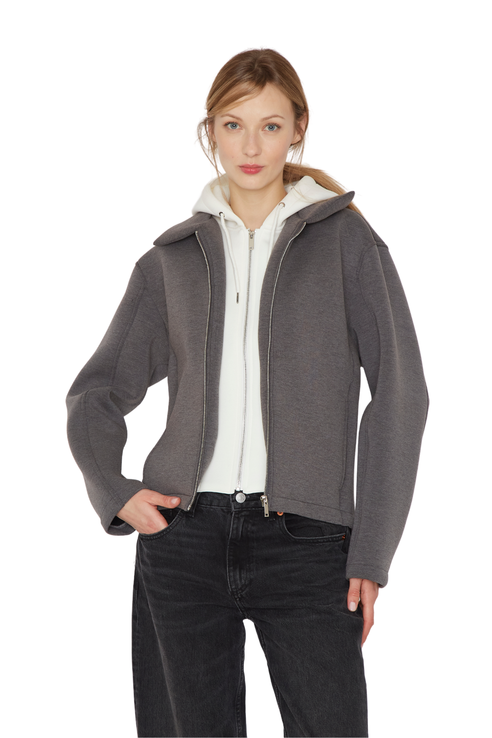 Bomber Hoodie gris Jacinta Tienda-2