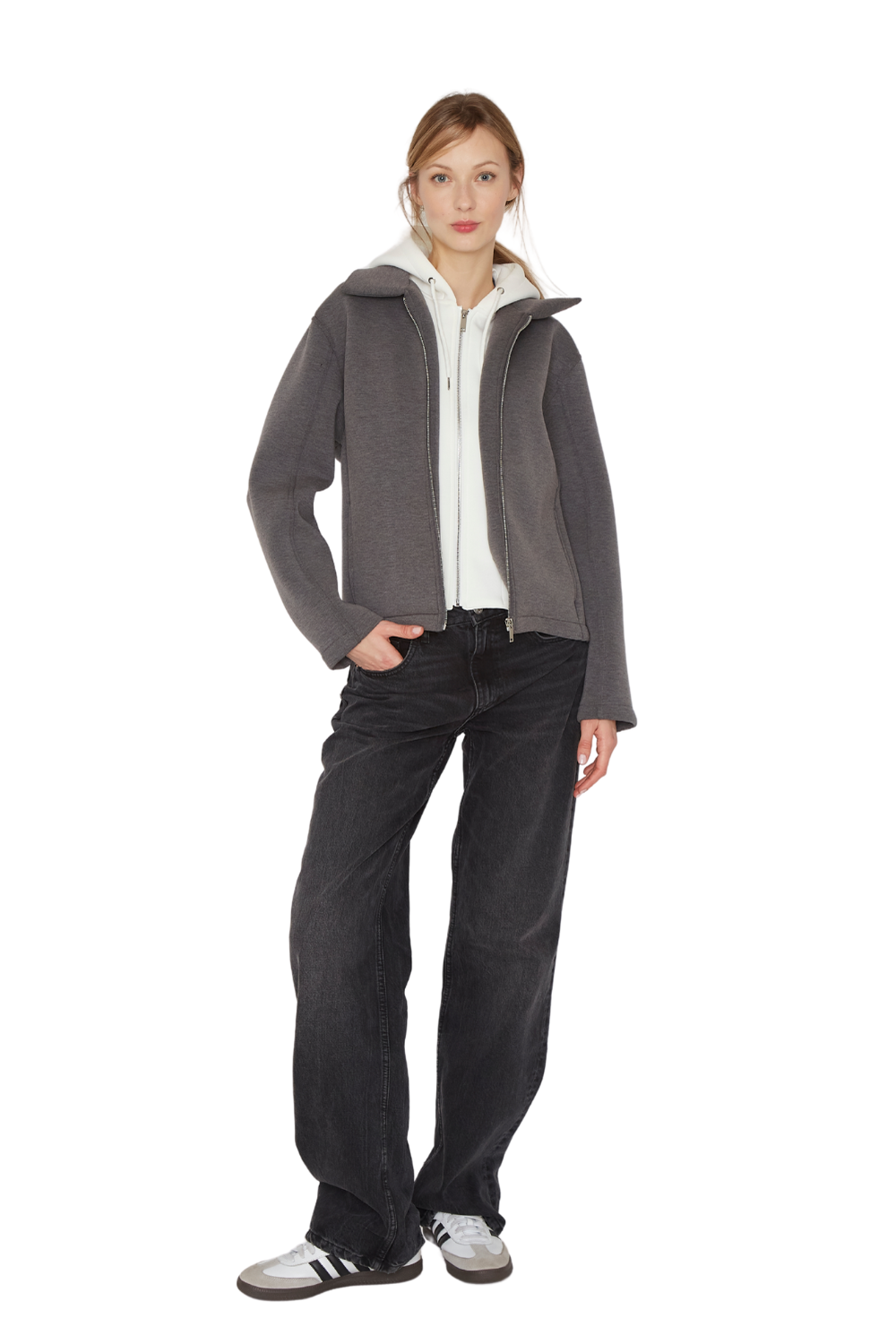 Bomber Hoodie gris Jacinta Tienda-3
