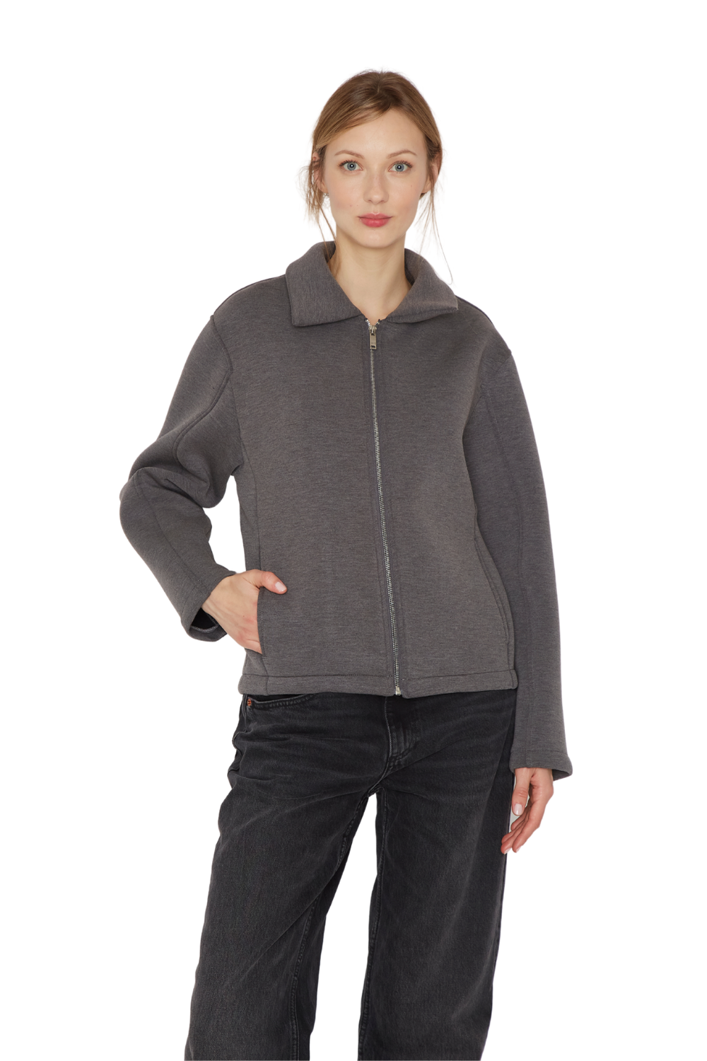 Bomber Hoodie gris Jacinta Tienda-4
