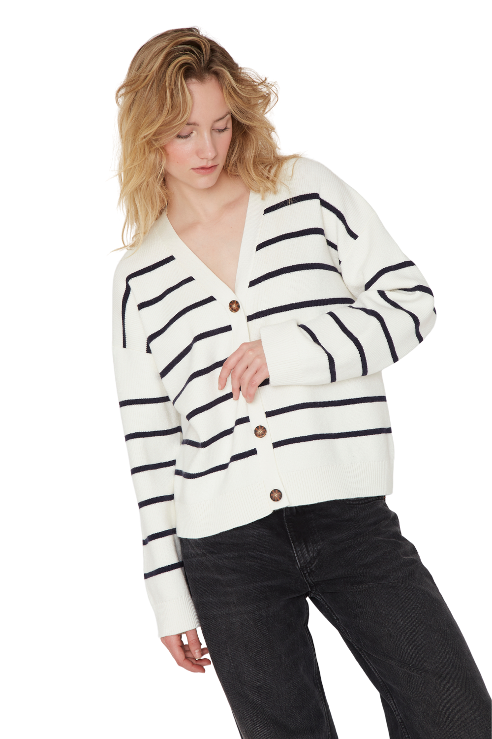 Chaleco James rayas blanco Jacinta Tienda-4
