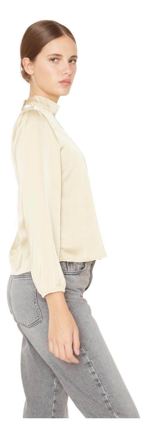 Blusa Paula Ii Satin Dorada Jacinta Tienda-0