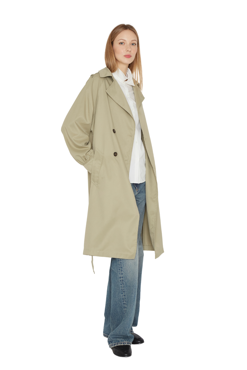 Trench Coat Porter verde Jacinta Tienda-2