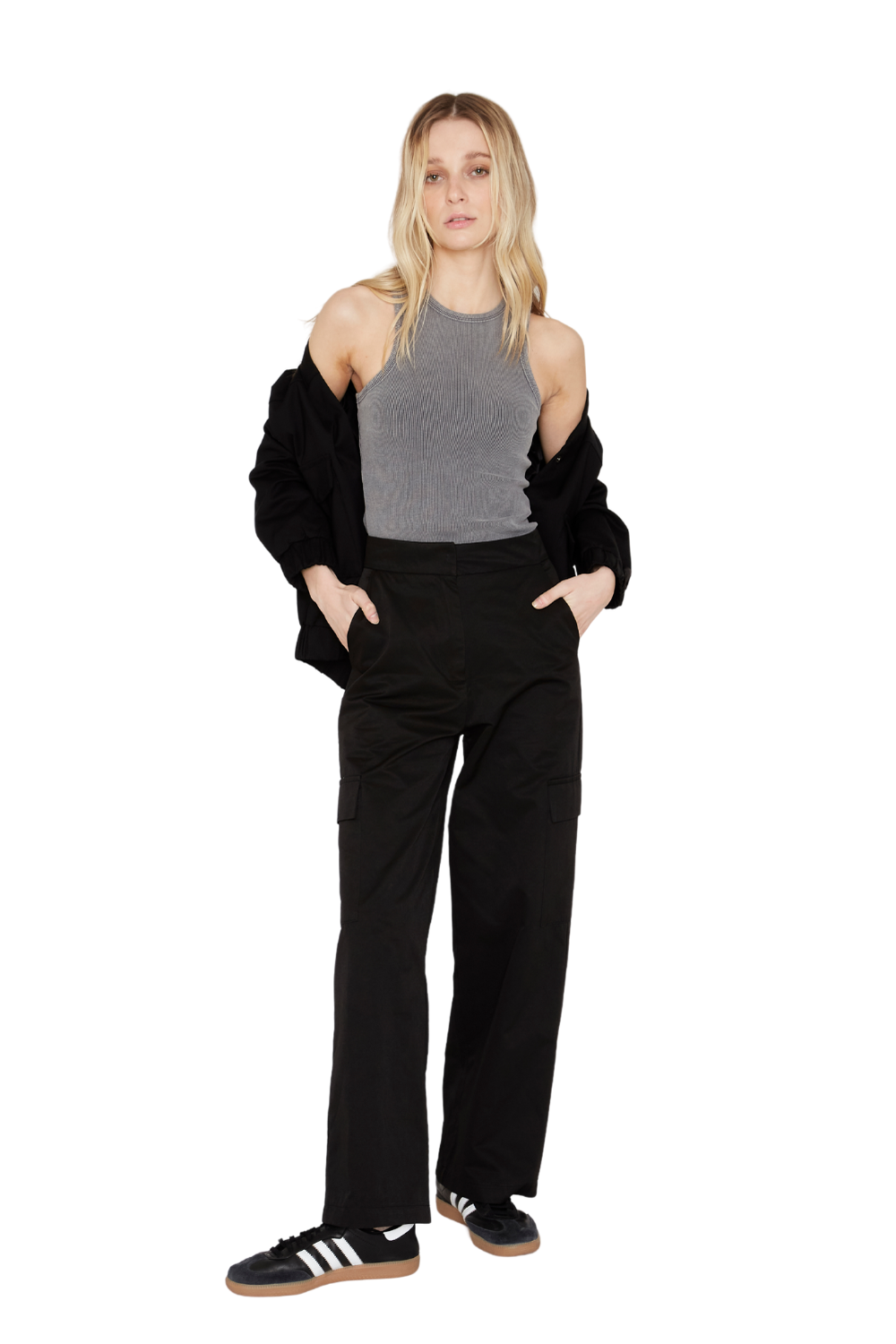 Pantalón Cargo Negro Jacinta Tienda-0