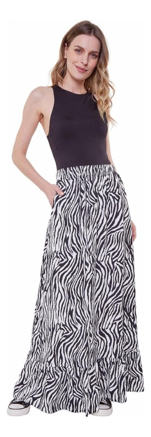 Falda Sara Ii Zebra Print  XL negro XXL negro-0
