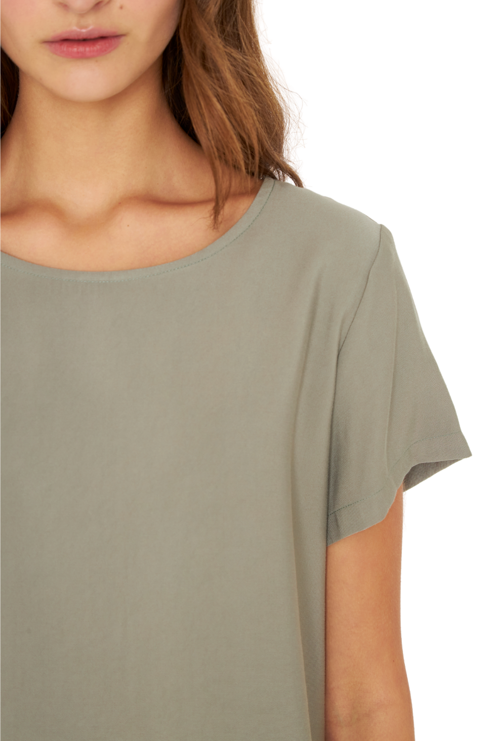 Polera Ana manga corta verde Jacinta Tienda-4