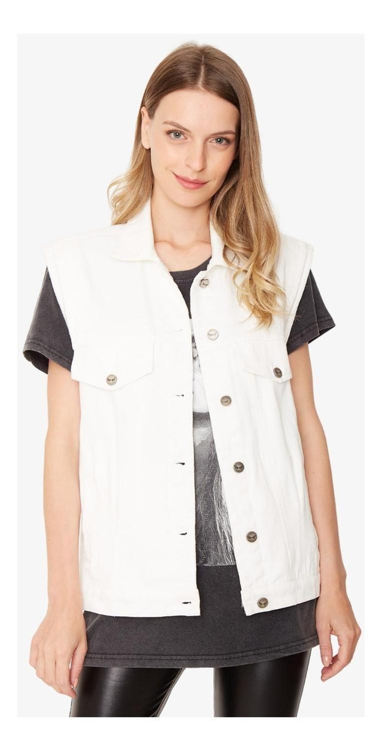 Chaqueta Lena Sin Mangas Blanca Jacinta Tienda-1