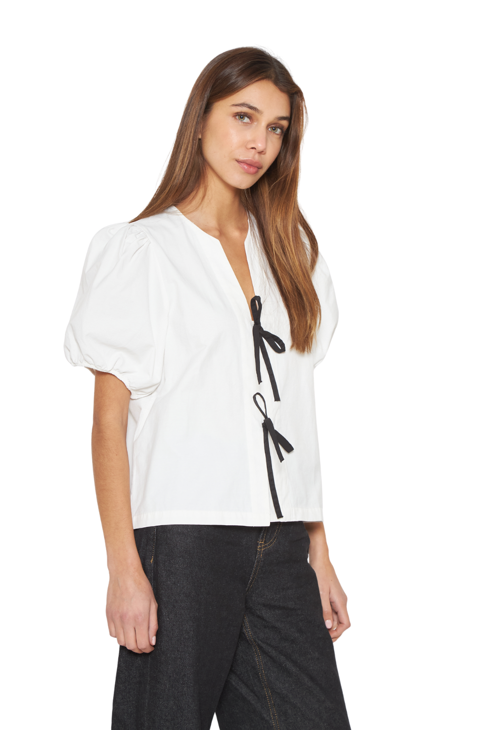 Blusa Cami blanca y negra Jacinta Tienda-3