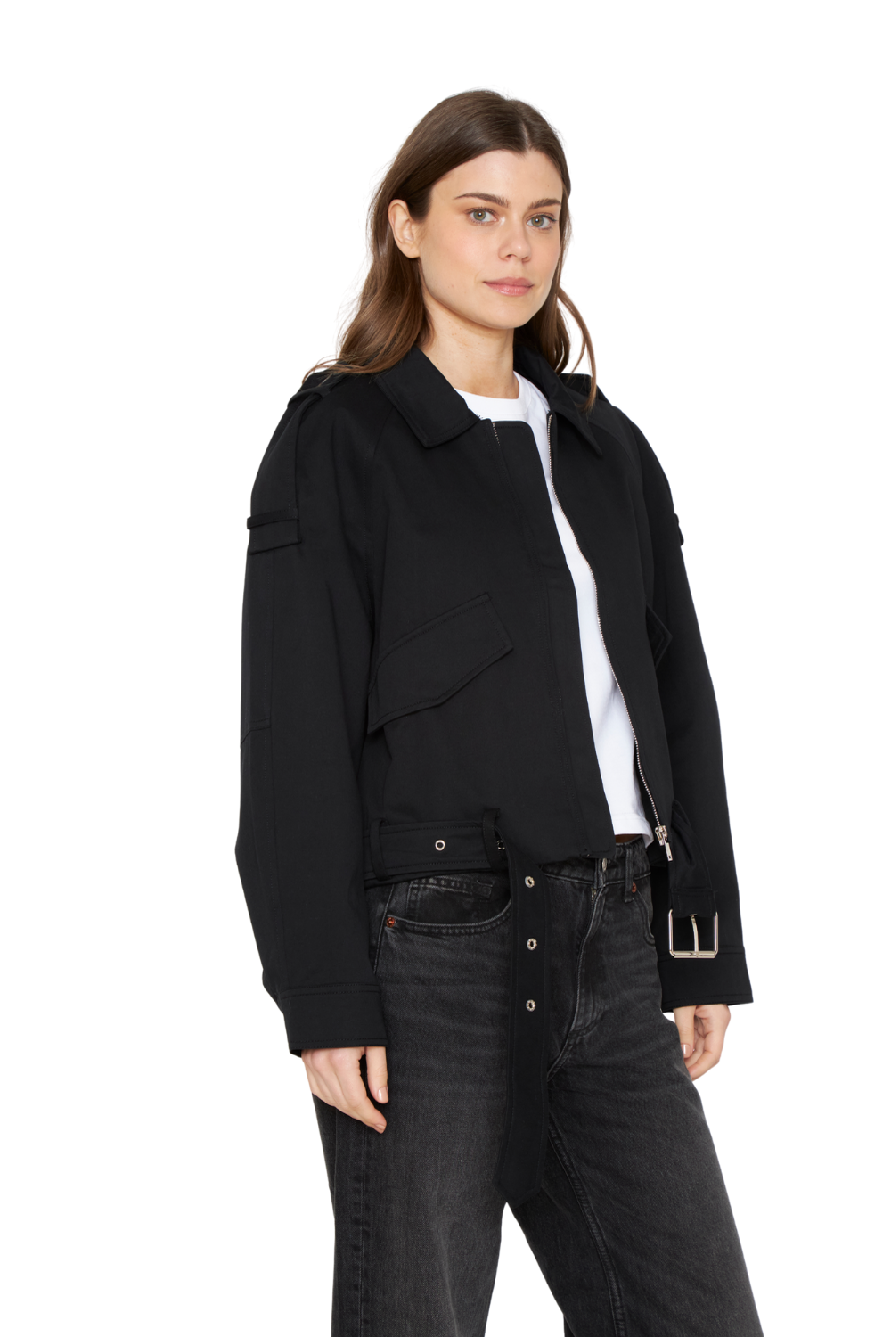Chaqueta Aviadora Cotton negra Jacinta Tienda-2