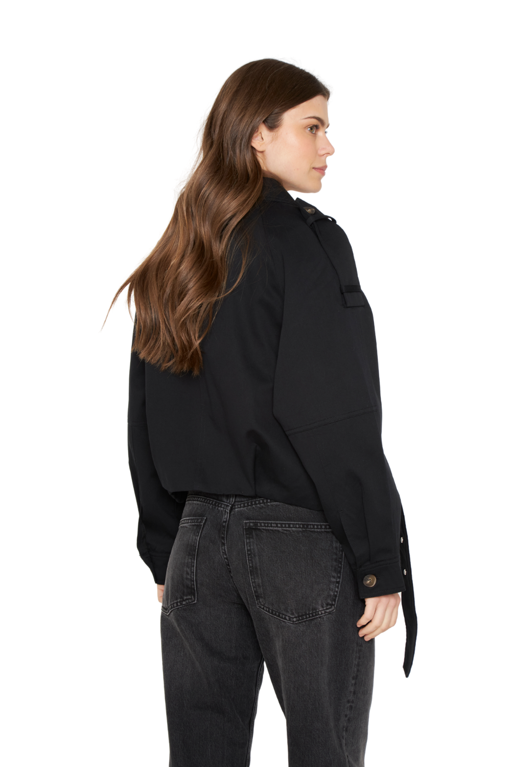 Chaqueta Aviadora Cotton negra Jacinta Tienda-6