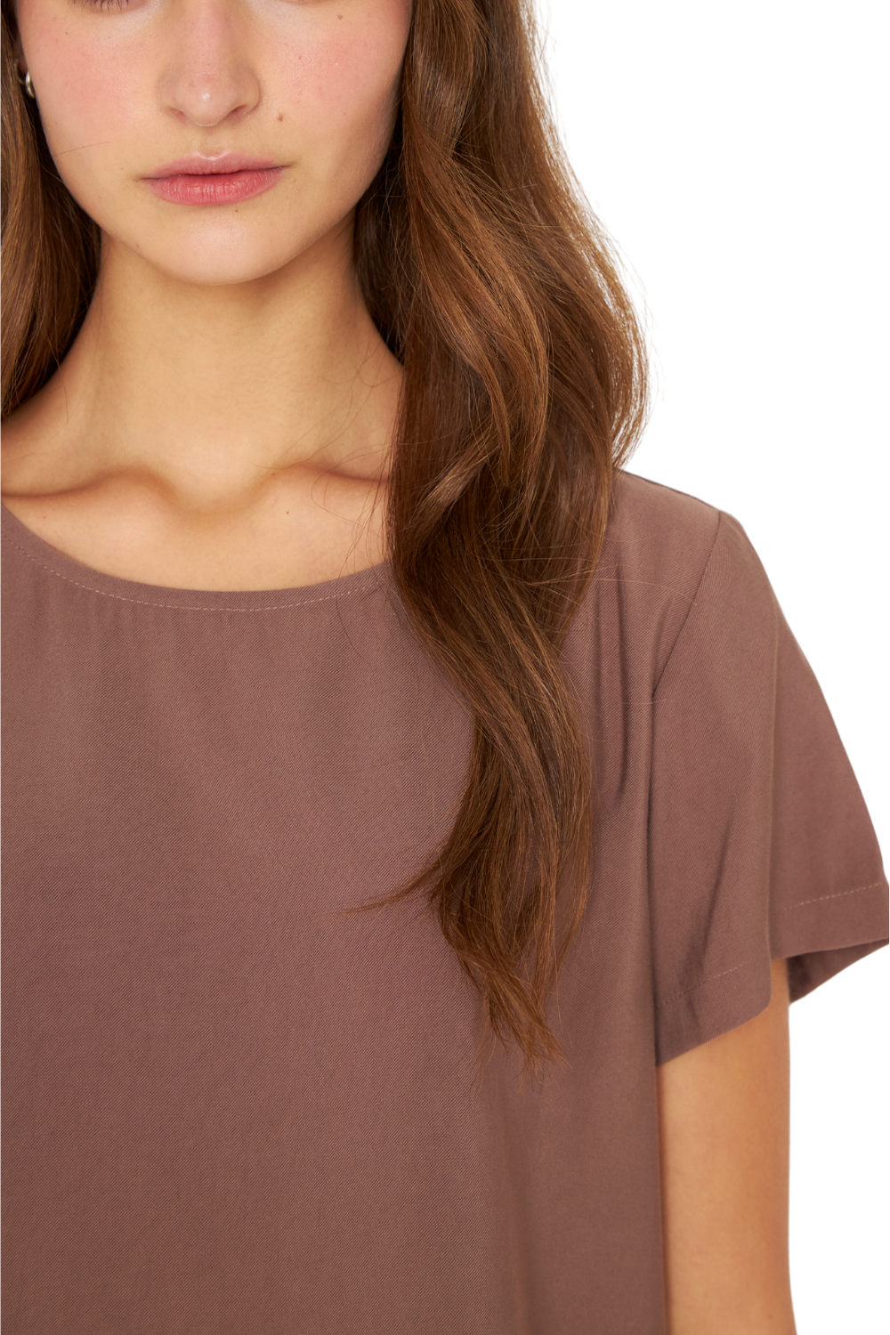 Polera Ana manga corta café Jacinta Tienda-4