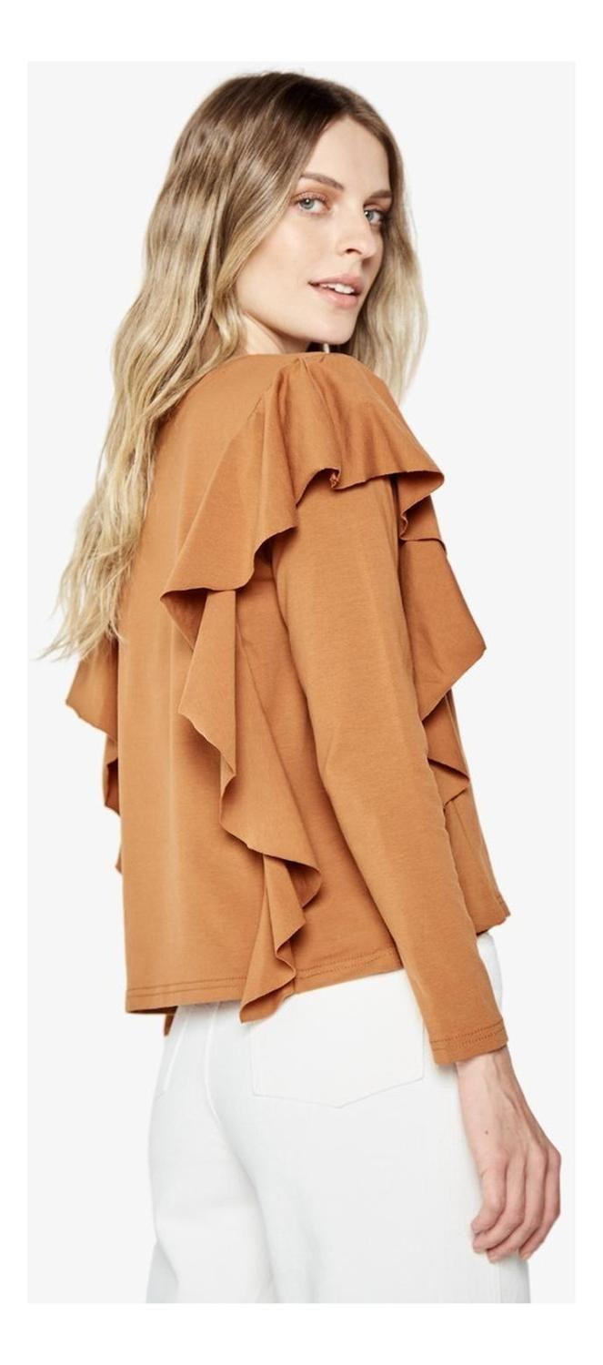 Polera Juanita Manga Larga Camel Jacinta Tienda-1