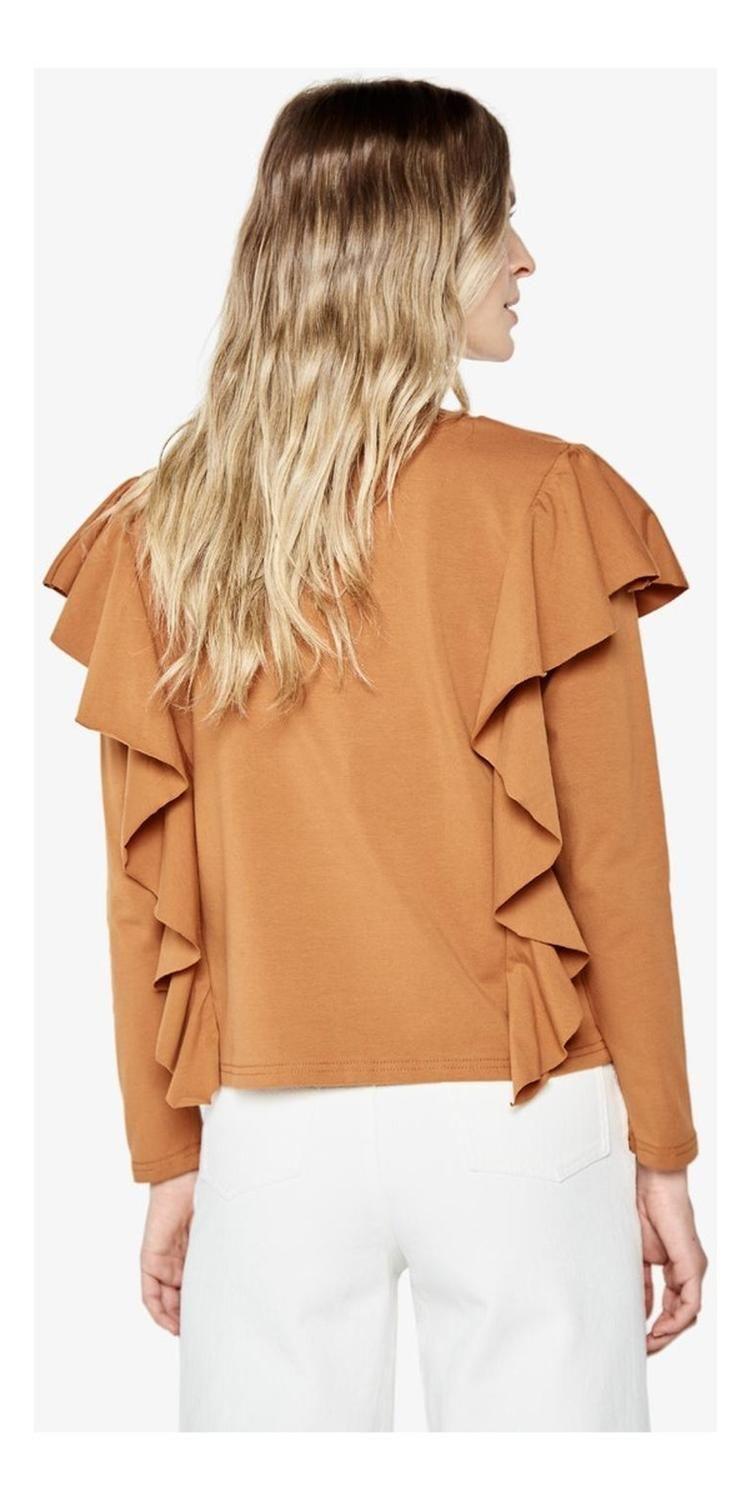 Polera Juanita Manga Larga Camel Jacinta Tienda-2