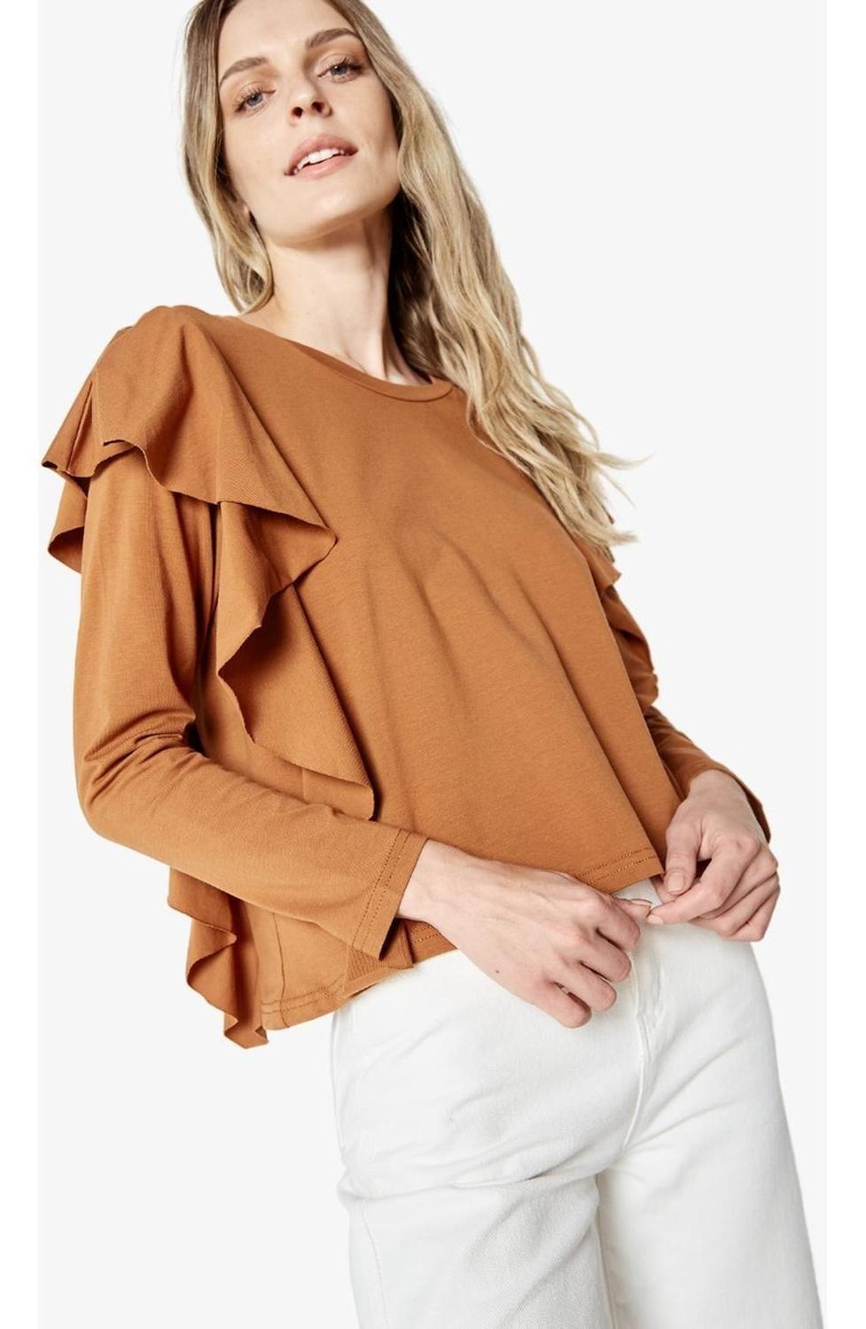 Polera Juanita Manga Larga Camel Jacinta Tienda-3