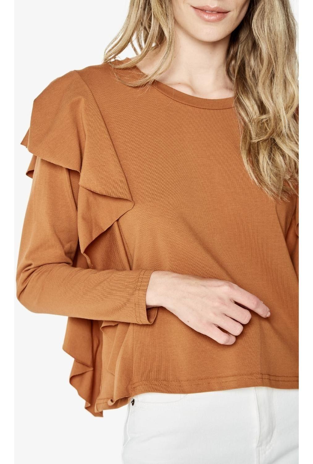 Polera Juanita Manga Larga Camel Jacinta Tienda-4
