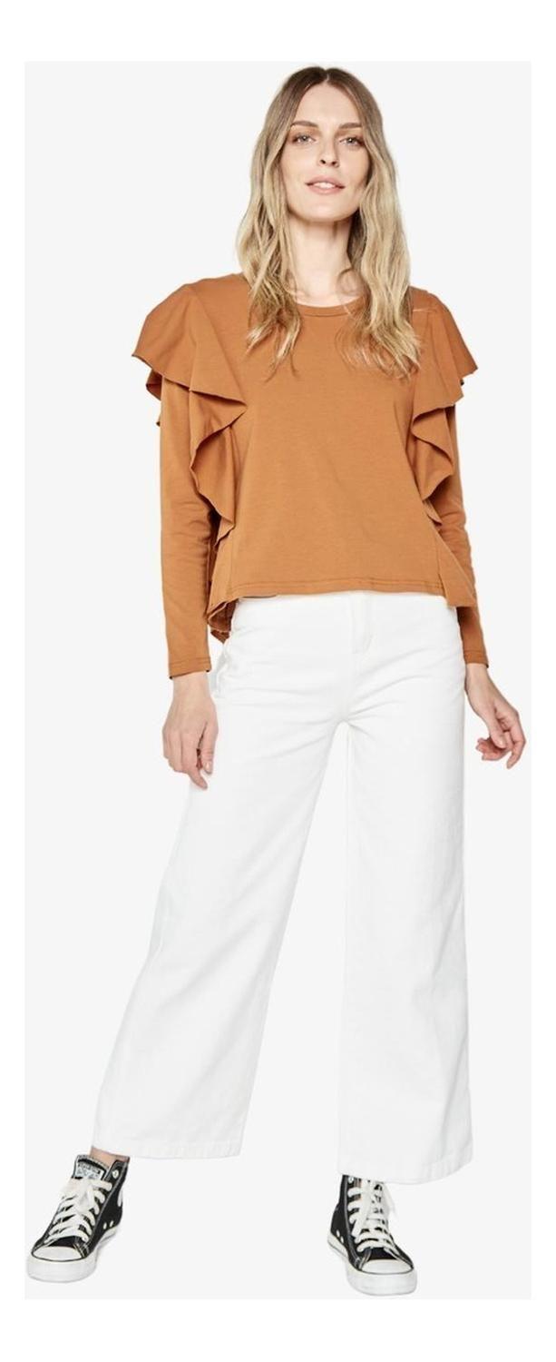 Polera Juanita Manga Larga Camel Jacinta Tienda-5