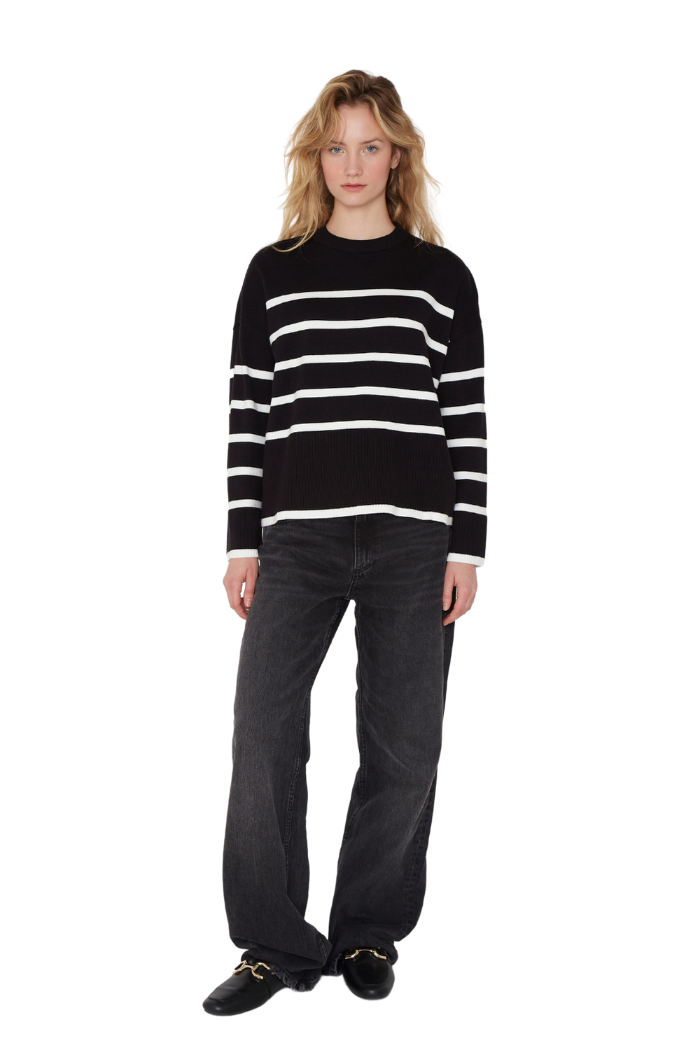 Chaleco Verna rayas negro Jacinta Tienda-0