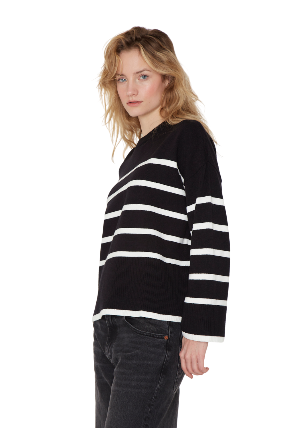 Chaleco Verna rayas negro Jacinta Tienda-2