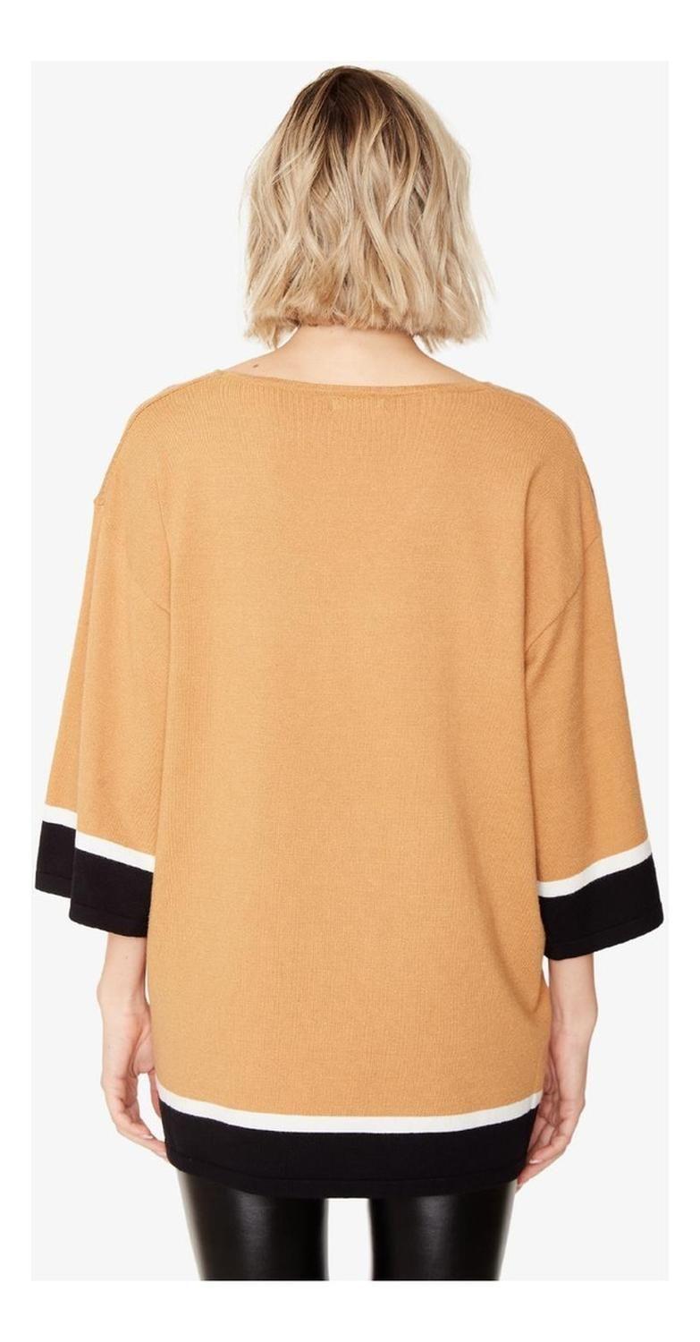 Chaleco Ana Color Block Camel Largo Jacinta Tienda-3