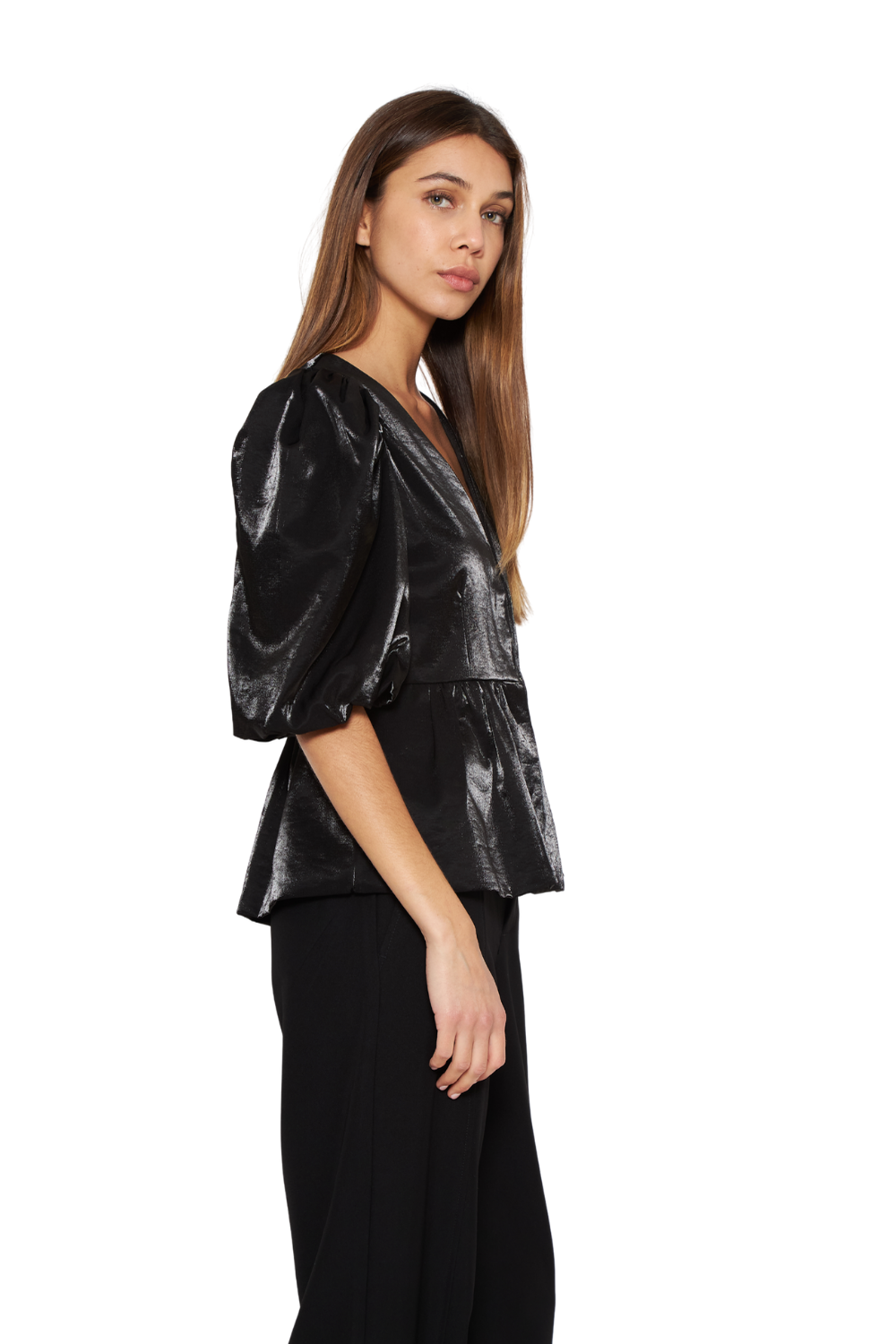 Blusa Siena Bright Peplum negra Jacinta Tienda-1