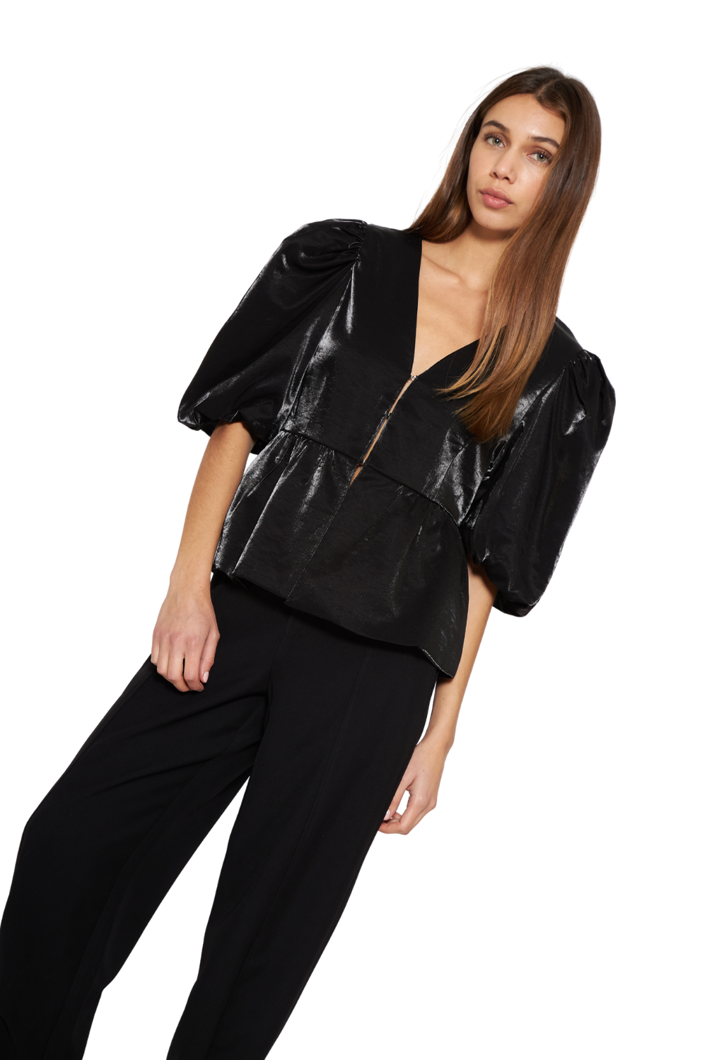 Blusa Siena Bright Peplum negra Jacinta Tienda-3