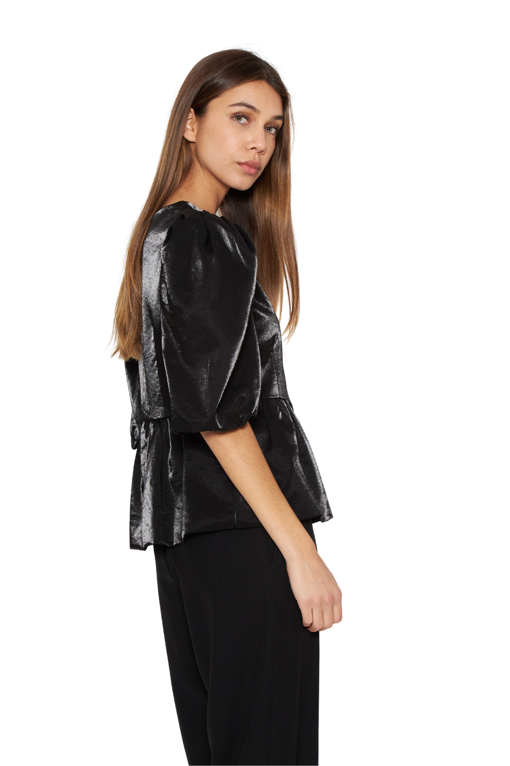 Blusa Siena Bright Peplum negra Jacinta Tienda-4