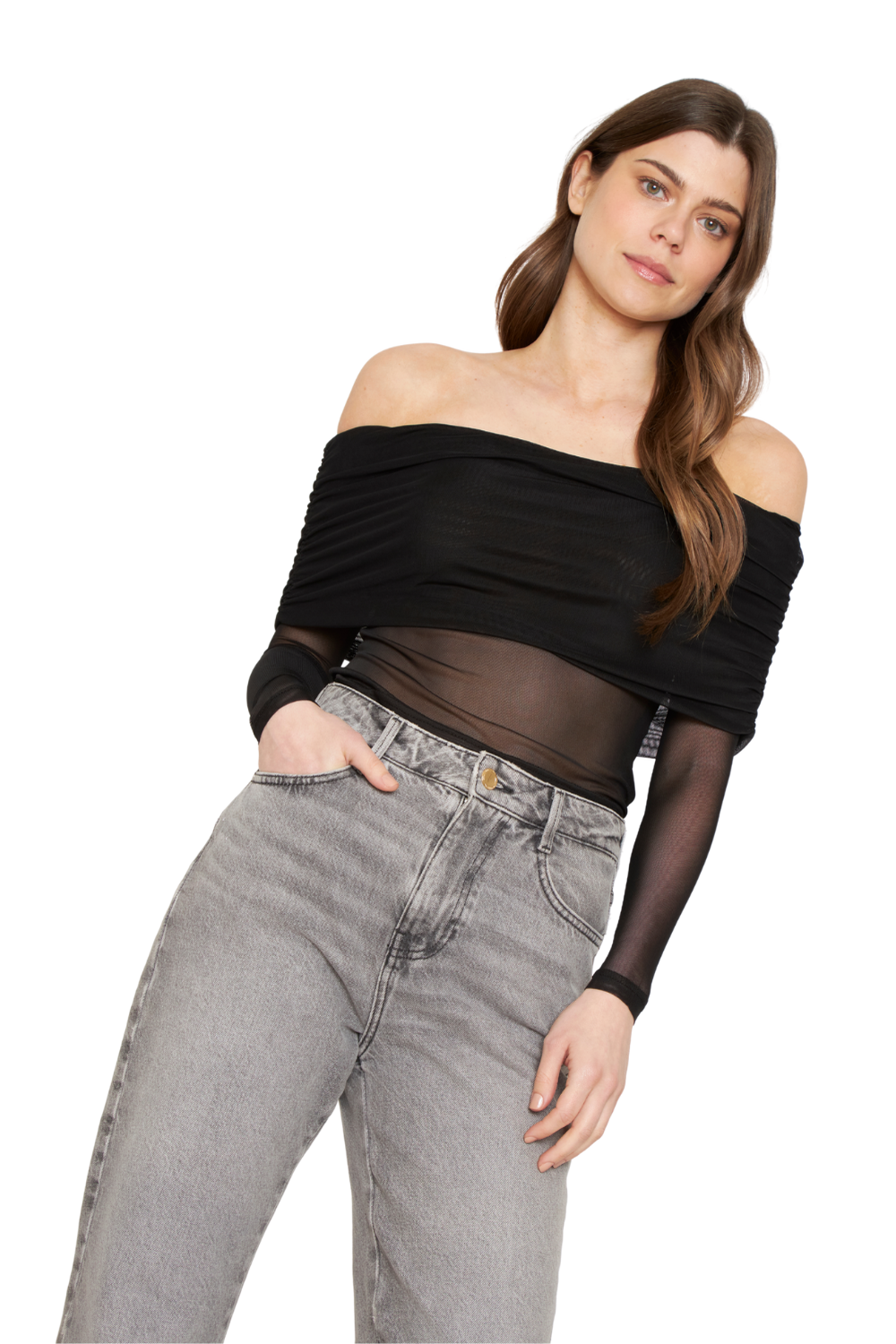 Polera Hombros Net negra Jacinta Tienda-4