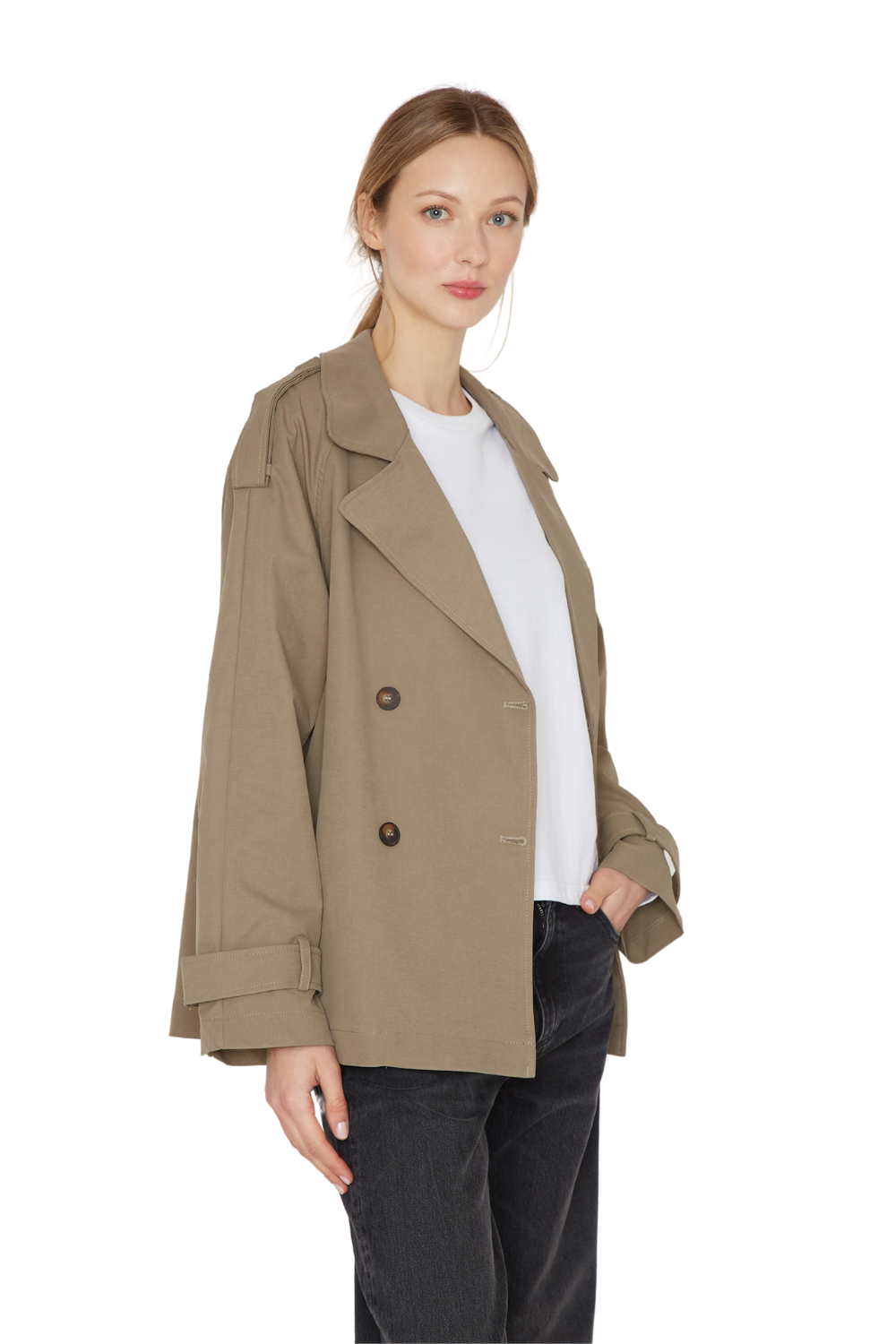 Trench Coat Stone verde Jacinta Tienda-3