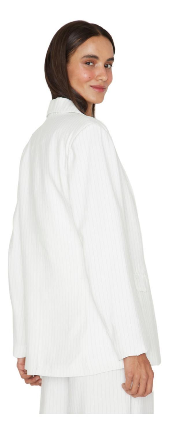 Blazer Oxford Rayas Blanco Jacinta Tienda-4