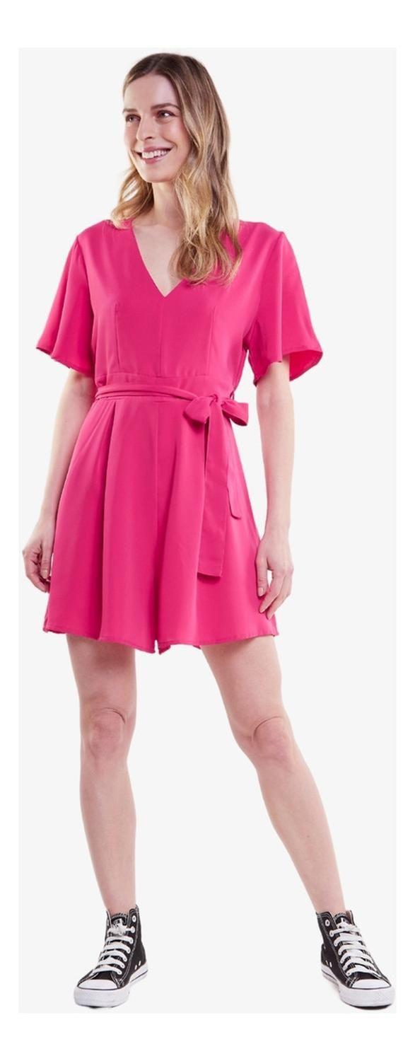 Enterito Victoria Manga Corta Fucsia-3