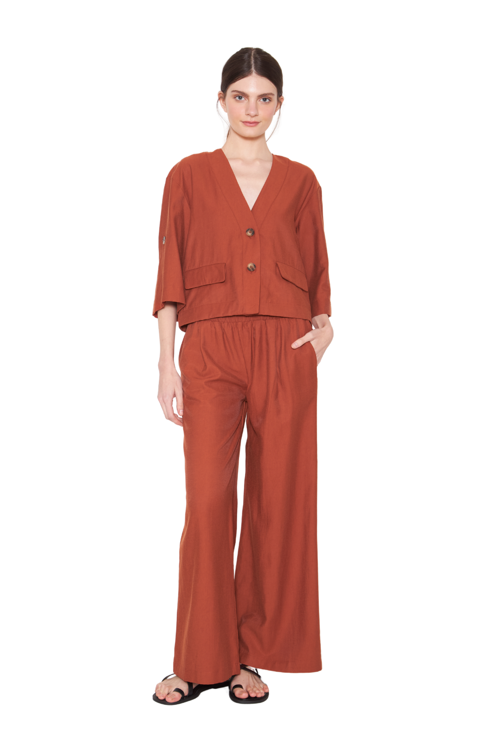 Pantalón Alicia terracota Jacinta Tienda-0