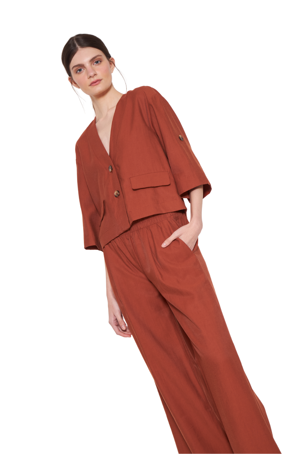 Pantalón Alicia terracota Jacinta Tienda-3