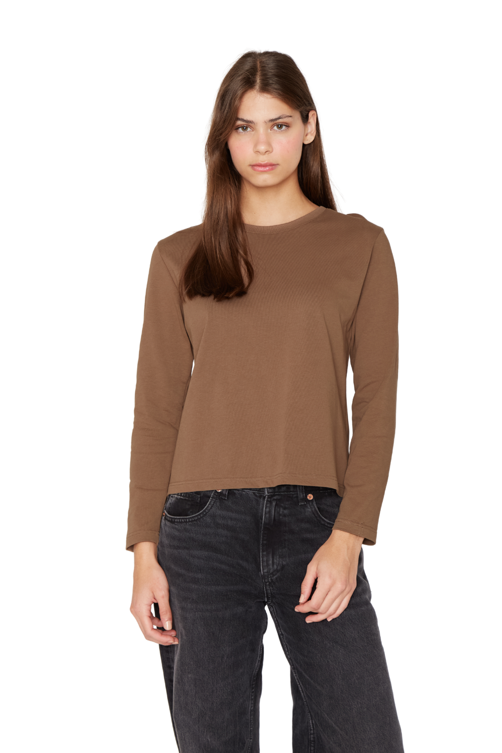 Polera Jacinta manga larga café Jacinta Tienda-0