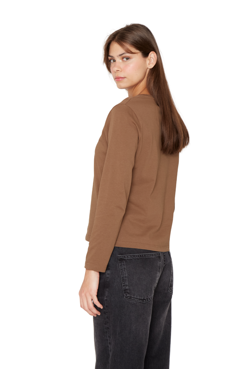 Polera Jacinta manga larga café Jacinta Tienda-4