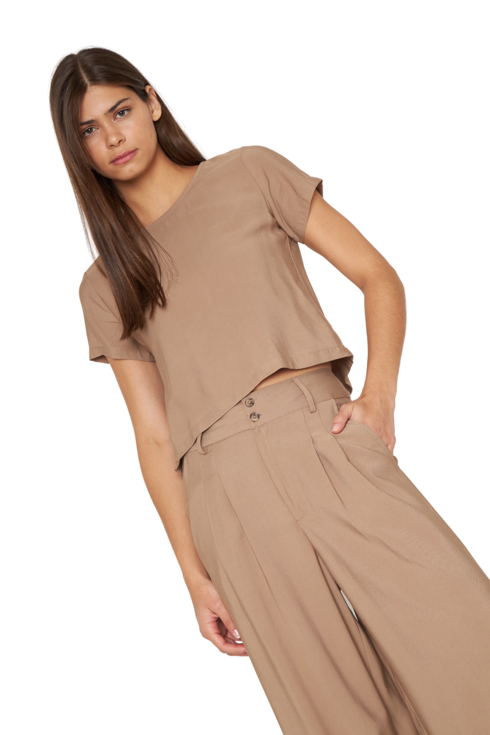 Polera Ana manga corta crudo Jacinta Tienda-2