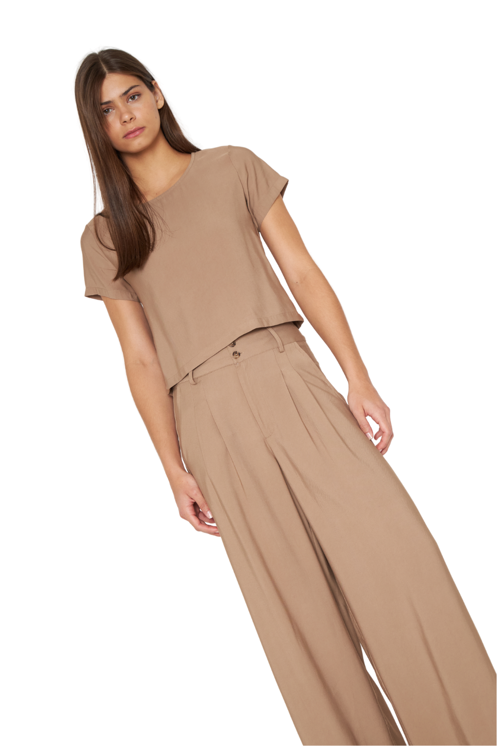 Polera Ana manga corta crudo Jacinta Tienda-3