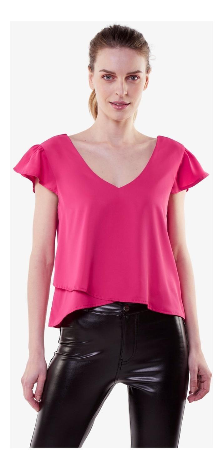 Polera Sara Manga Corta Fucsia-0