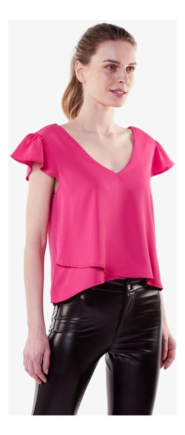 Polera Sara Manga Corta Fucsia-1