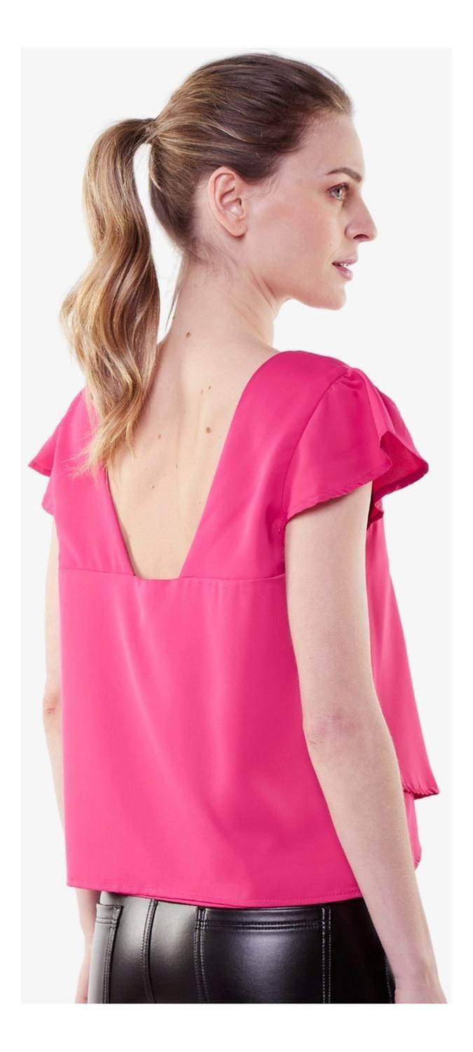 Polera Sara Manga Corta Fucsia-4