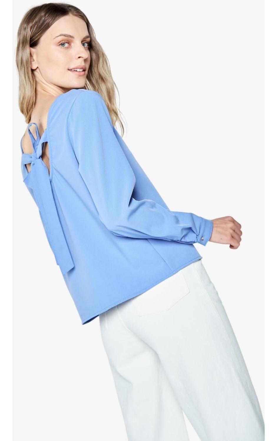 Blusa Mila Manga Larga Azul-0