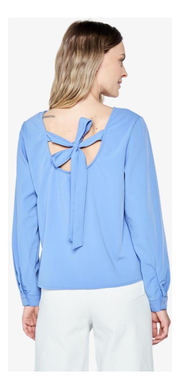 Blusa Mila Manga Larga Azul-1