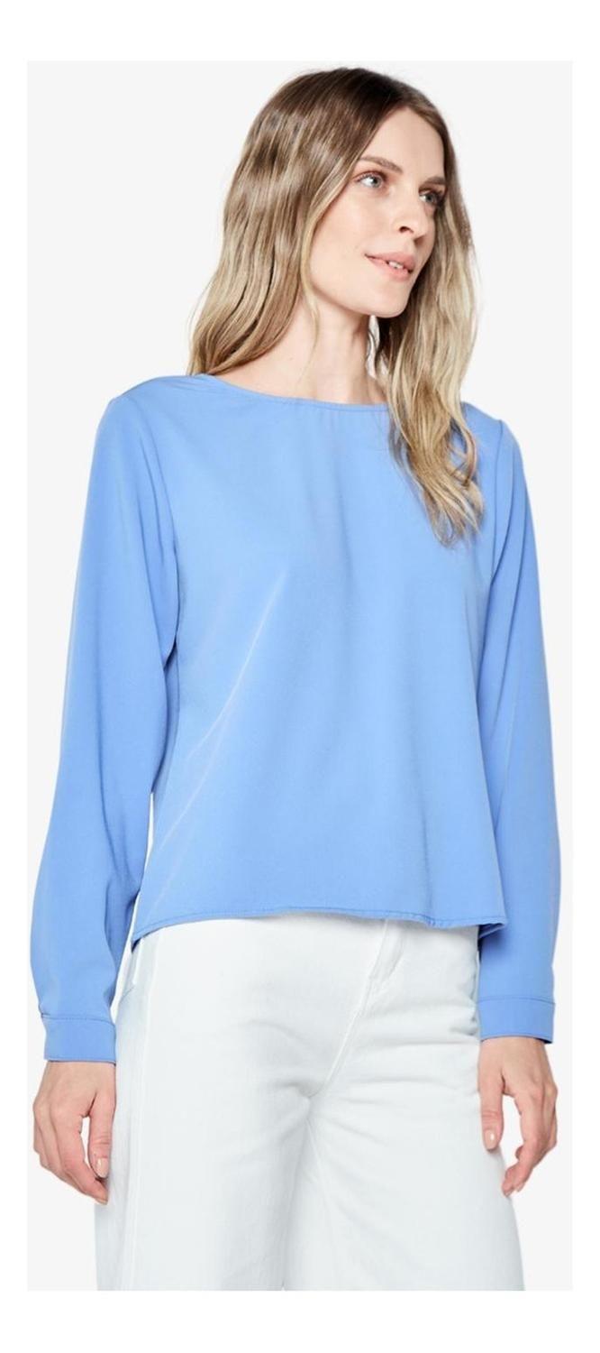 Blusa Mila Manga Larga Azul-3