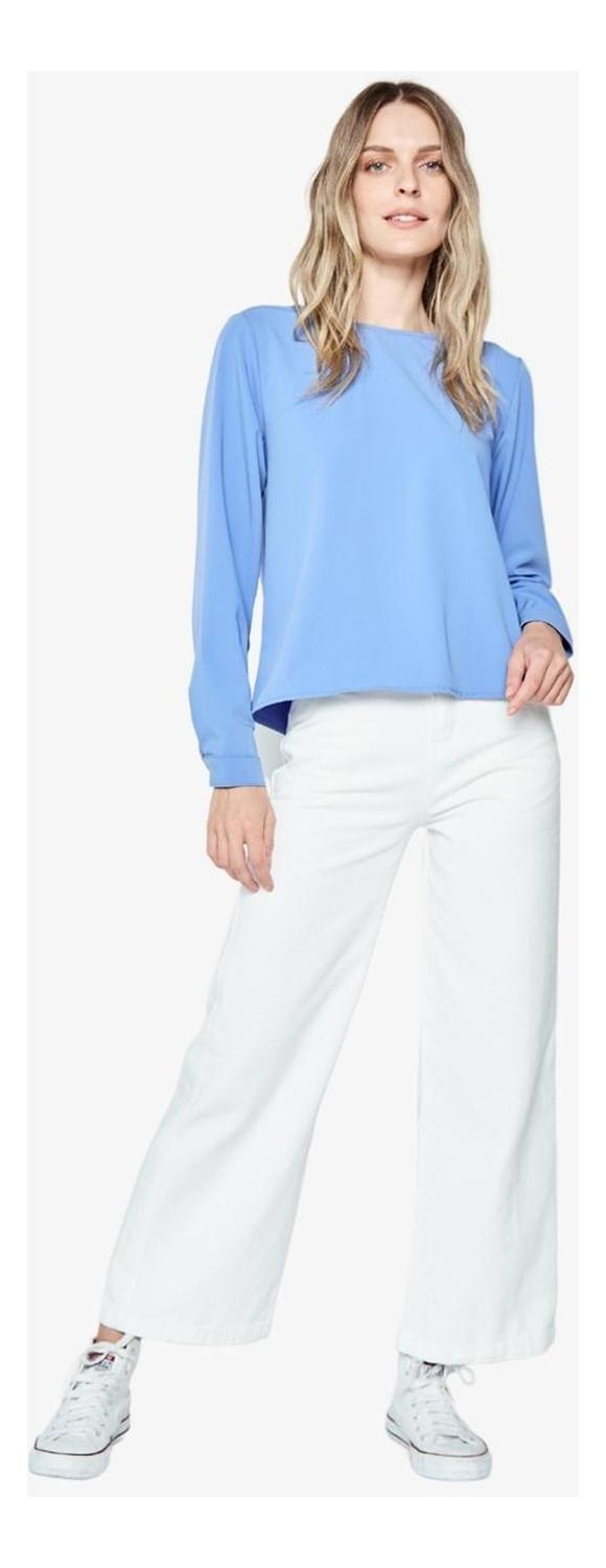 Blusa Mila Manga Larga Azul-6