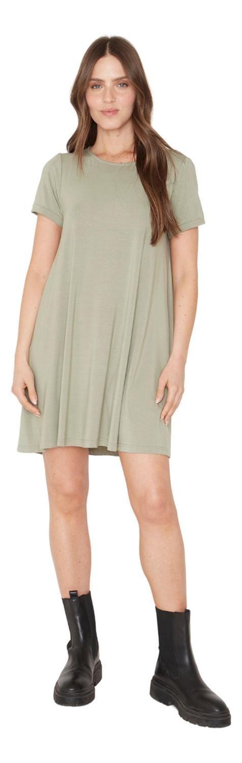 Vestido Bianca Manga Corta Ii Verde Jacinta Tienda-1